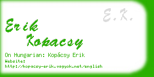 erik kopacsy business card